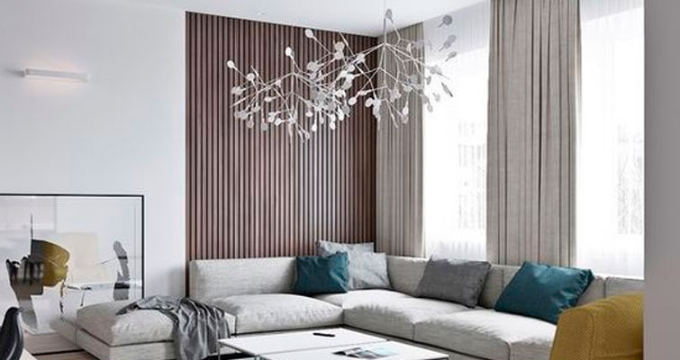 Cortinas com tecido reforçado para a sala.